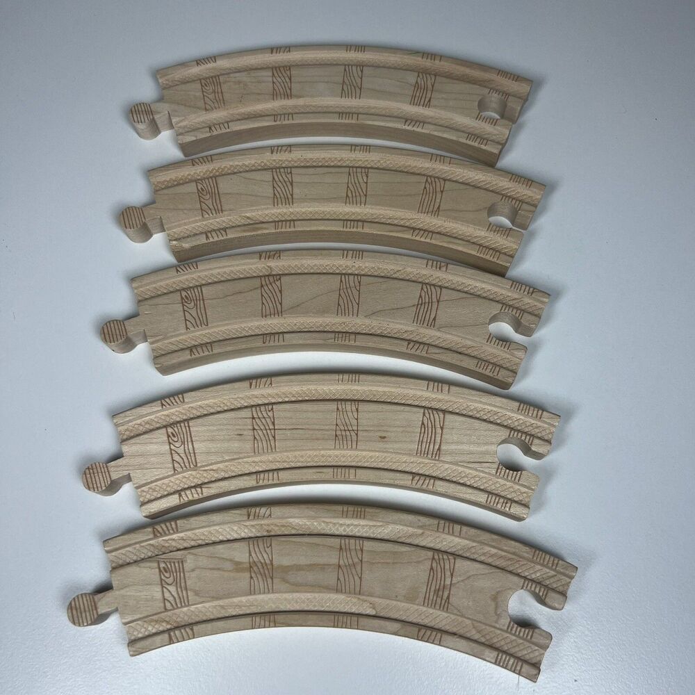 Original Thomas The Train Wooden Railway Tracks, 5 - 6” Curved Track Segments